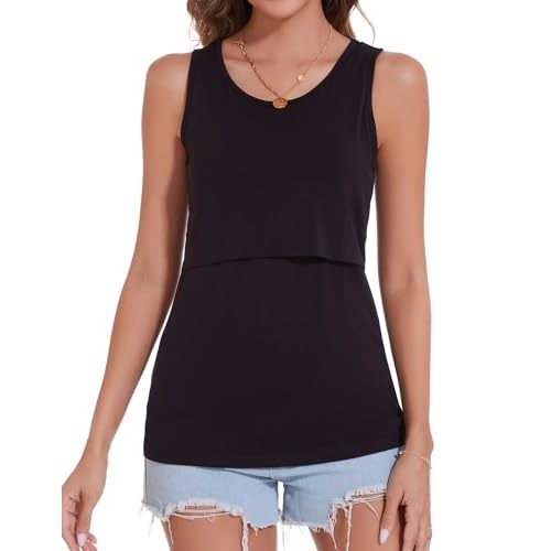 Sosolism Women's Maternity Nursing Tank Tops for Breastfeeding Shirt