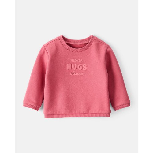 Baby Girl DayDream Fleece More Hugs Please Long-Sleeve Pullover Sweatshirt - Pink | Carter's