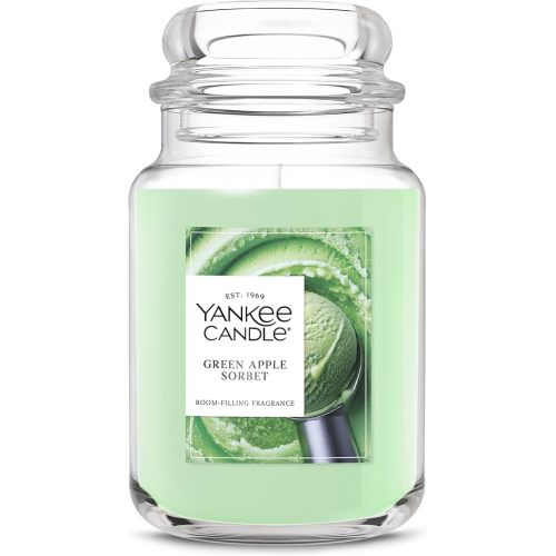 Yankee Candle Green Apple Sorbet, Scented Candle, 22oz Large Jar with up to 150 Hour Burn Time, Giftable