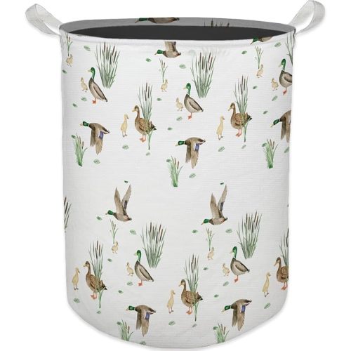 Mallard Duck Kids Laundry Basket, Toybox for Boys Girls Room, Duck Laundry Basket Hamper Waterproof Collapsible Clothes Toys Storage Bin Organizer for Bedroom Bathroom Kids Room Dorm