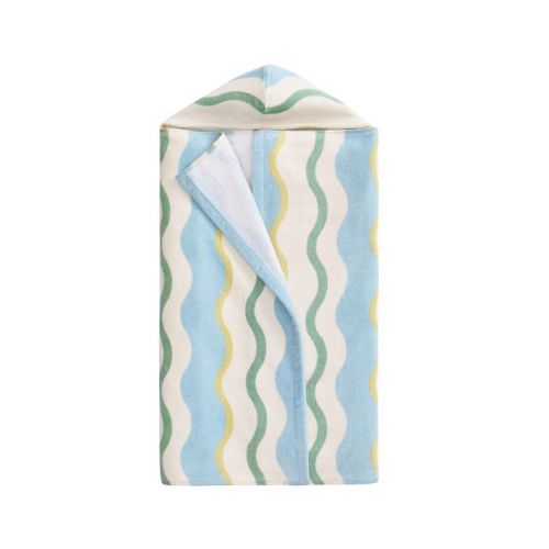 Wavy Stripe Baby Beach Hooded Towel UPF 50+
