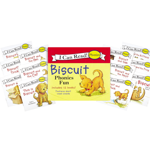 Biscuit 12-Book Phonics Fun!: A Box of 12 Mini-Books Featuring Short and Long Vowel Sounds (I Can Read Phonics Fun, 2) Paperback – Illustrated, June 24, 2008