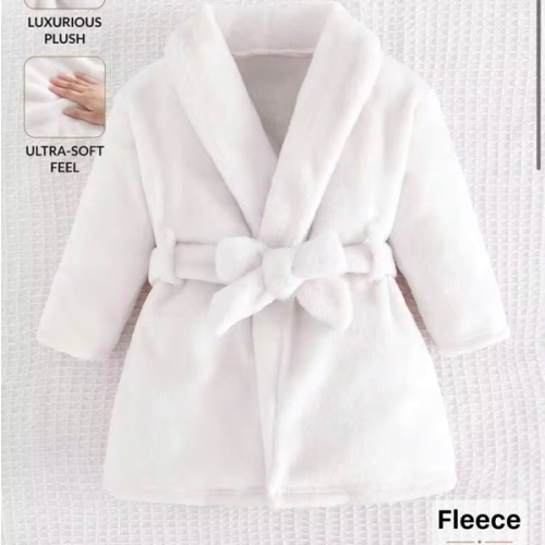 Cozy Pixies Newborn Baby Solid Color Fleece Robe With Tie-Up, Comfortable Loungewear Autumn Winter | SHEIN USA