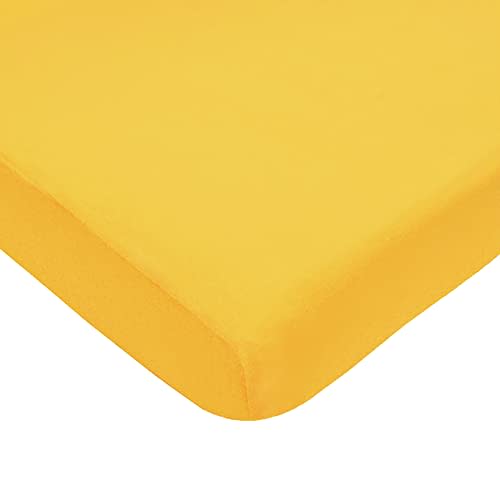 American Baby Company 100% Natural Cotton Fitted Crib Sheet 52" x 28" - Soft, Breathable, Hypoallergenic & Gentle Toddler Bed Sheet, Golden Yellow, Neutral for Boys & Girls