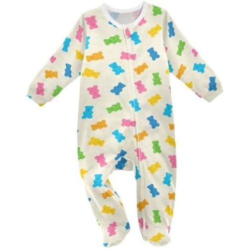 Baby Girl One Piece Footie, Infant Romper Sleeper Baby Boy Play Footed, 0-24 Months