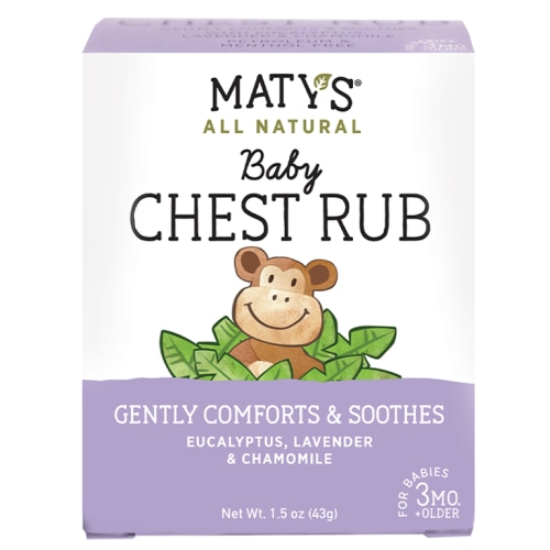 Maty's All Natural Baby Chest Rub, Soothing & Drug-Free Baby Sleep Aid, 1.5 oz