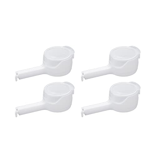 Sscon 4Pcs Food Storage Sealing Clips Plastic Food Bags Clips with Pour Spouts for Snack,White