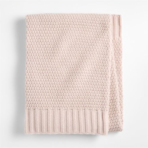 Bubble Knit Lilac Rose 100% Organic Cotton Baby Stroller Blanket