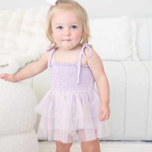 Smocked Tutu Bodysuit | Periwinkle