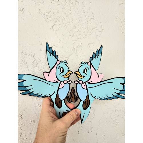 Blue birds, Cinderella theme, Set of 2 birds