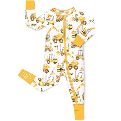 babee Reshinee Bamboo Viscose Baby Convertible Footie Pajama, Zipper Pajamas for Baby Boys & Girls, Sleep & Play Footed Pjs