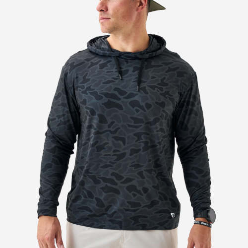 Black Camo Performance Hoodie | Moisture-Wicking | BURLEBO