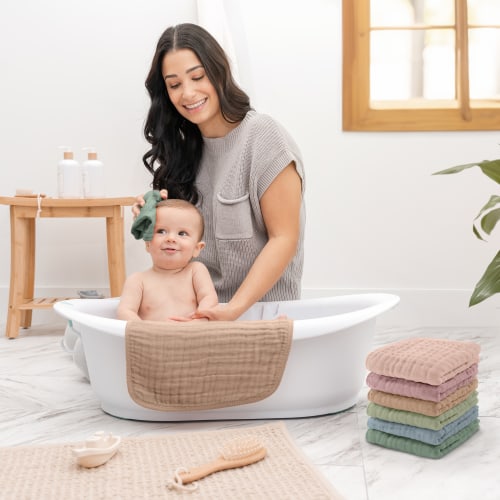 Muslin Washcloths in Sand – Comfy Cubs