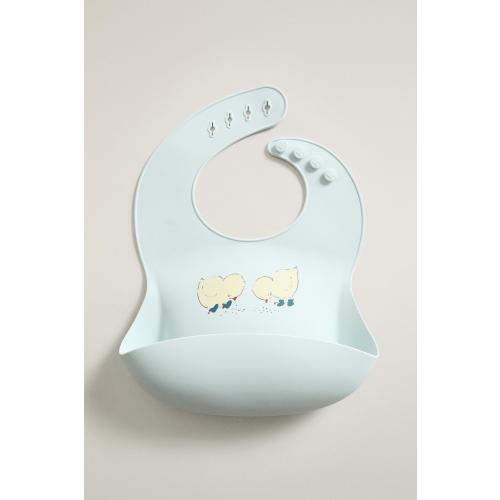 KIDS' SILICONE CHICK BIB - Blue | ZARA United States