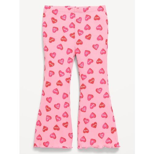 Printed Ribbed Flare Leggings for Toddler Girls
