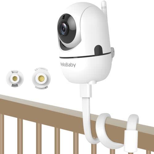 HelloBaby Baby Monitor Mount-20 Inch Compatible with HB6550/Pro/Plus/HB6560/HB6081/HB65/HB6351/HB6240/HB66 - Sturdy Crib/Cot/Shelf, Versatile Twist Camera Holder, No Tools or Wall Damage