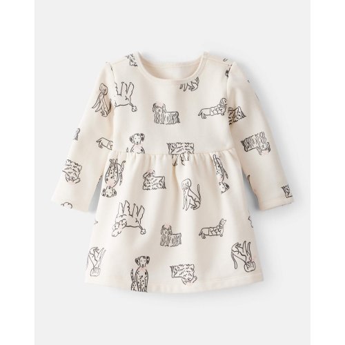 Baby Girl DayDream Fleece Puppy Knit Dress - Ivory | Carter's