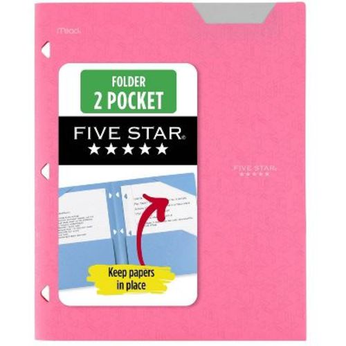 Five Star 2 Pocket Poly Portfolio Prom Pink