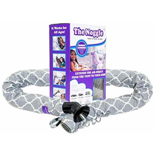 The Noggle - Making The Backseat Cool Again - Vehicle Air Conditioning System to Keep Your Kids Cool and Comfortable When Traveling in The Car - Works with Most Vehicles - 8ft, Grey Quatrefoil - 8 feet