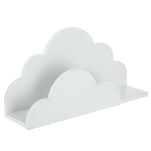 White Cloud Wood Wall Shelf