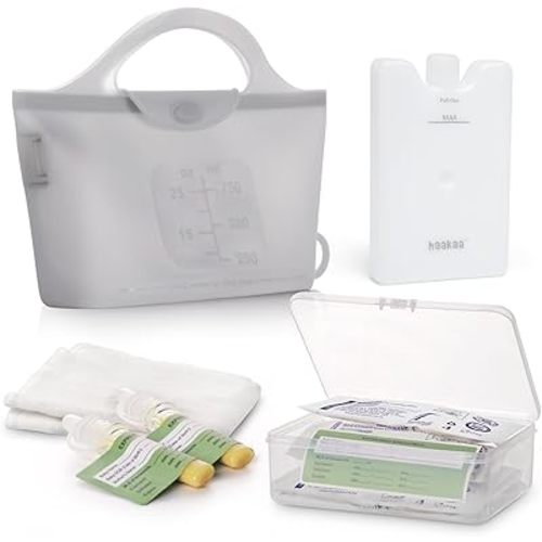 haakaa Silicone Colostrum Collector 4ml, 6pcs & Steriliser Bag & Ice Brick Combo