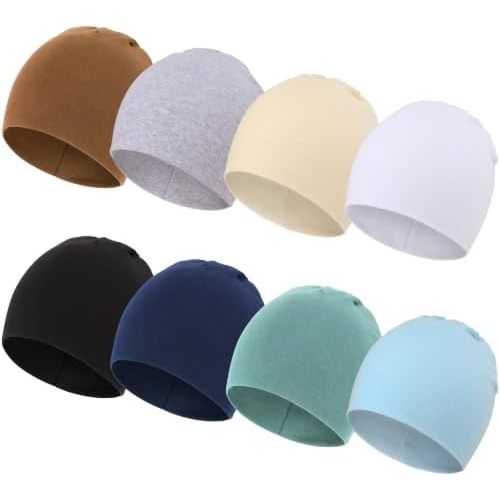 DRESHOW BQUBO 8 Pack Baby Newborn Hats Infant Toddler Kid Hats Soft Nursery Beanie Unisex Beanie Hat for Boys Girls 0-6 Years