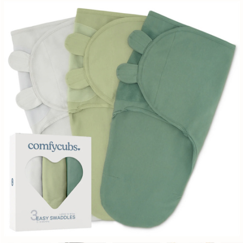 Easy Swaddle Blankets in Stone, Sage, Azul, Pack of 3 – Comfy Cubs