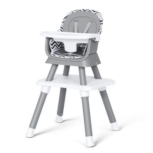 TODECARE Baby High Chair, 8 in 1 Convertible Highchair for Baby& Toddler, Booster Seat, Toddler Chair with Safety Harness, Removable Tray, Wavy Grain