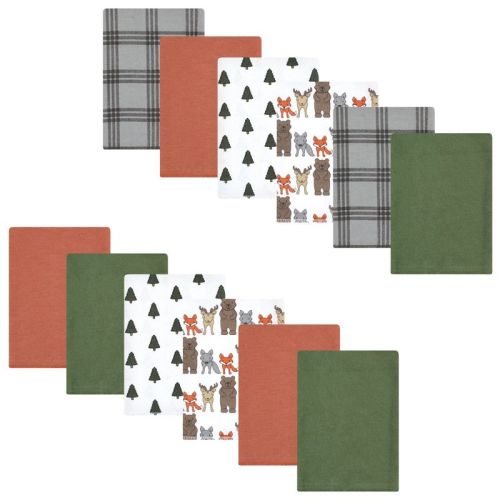 Luvable Friends Hudson Baby Flannel Burp Cloths 12pk Set