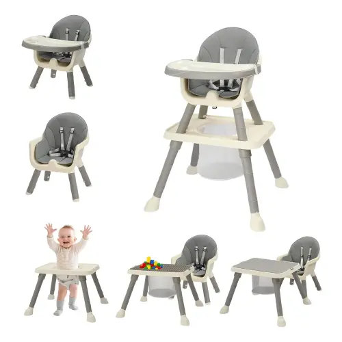 JOYMOR 7-in-1 Baby High Chair, Convertible HighChair for Babies and Toddlers, Kids Learning Table and Chair with Removable Tray and 5 Point Harness - TikTok Shop