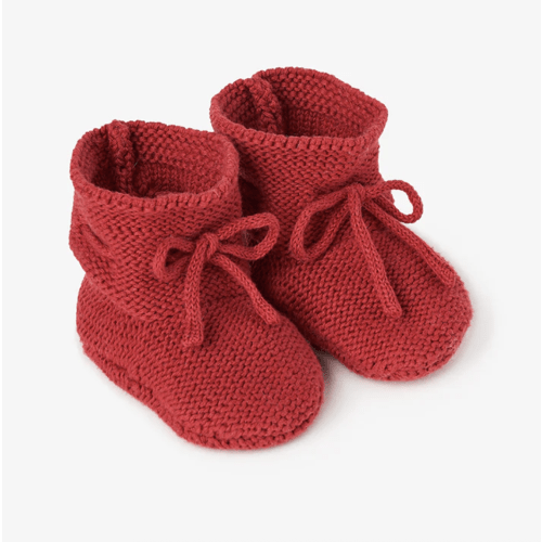 Knit Baby Booties in Red | 0 to 12 months
