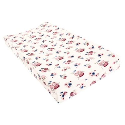 Hudson Baby Infant Girl Changing Pad Cover, Dusty Rose Floral, One Size