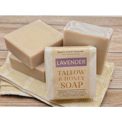 Lavender Tallow & Honey / Beef Tallow Soap Bars Body Face Hands Everyday Soap Exfoliating, non toxic