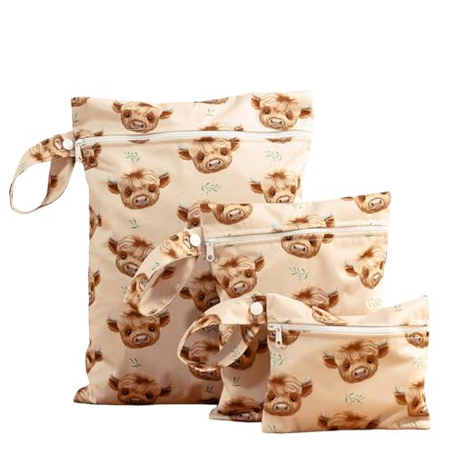 3-Piece Waterproof Wet Dry Bag Set with Zipper - Durable Travel Organizer for Swimming, Diapers, Baby, Gym & Beach Accessories