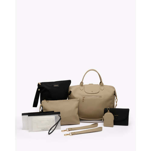 Milana Essentials Bundle | Beige Designer Baby Bag - Vegan Leather – Neuwborne the label