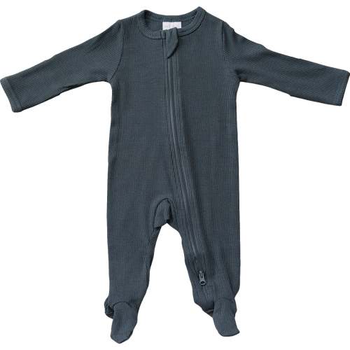 Organic Cotton Ribbed Zipper, 0-3 mo