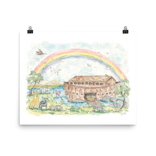 Noah's Ark Large Watercolor Art Print
