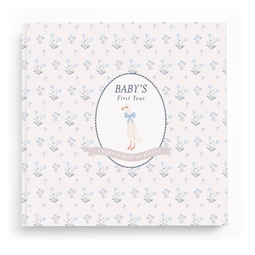 Lucy Darling Little Goose Baby Memory Book – First Year Journal, 5-Year Milestone Scrapbook & Photo Album – Keepsake for Baby Boy or Girl – Ideal Gift