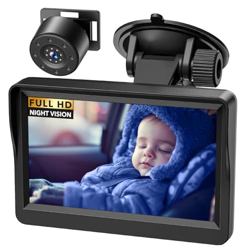 Baby Car Camera,4.3" HD Infrared Night Vision Baby Car Mirror with 178° Wide View, Safety Rear Facing Car Set Camera for Infants Kids Toddlers