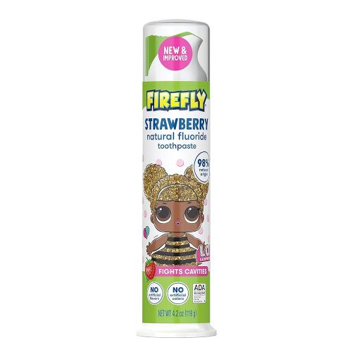 Firefly Kids Anti-Cavity Natural Fluoride Toothpaste, L.O.L. Surprise!, ADA Accepted, StrawberryFlavor, 4.2 Ounce