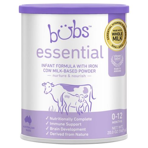 Bubs Essential Cow-Milk Based Infant Formula Powder (Babies 0-12 Months) - 20oz