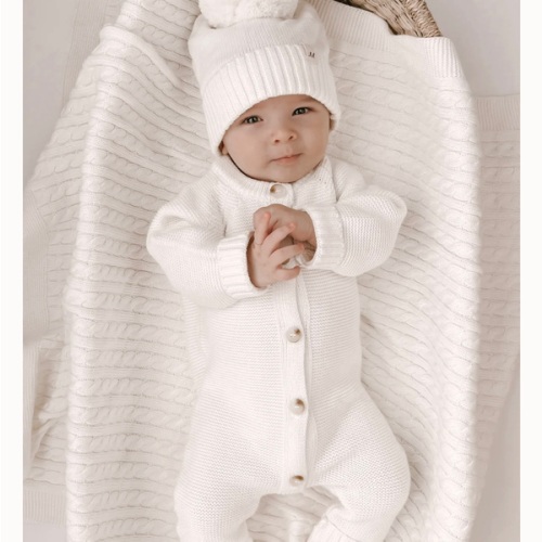 Luna + Luca Classic Purl Knit Jumpsuit - White