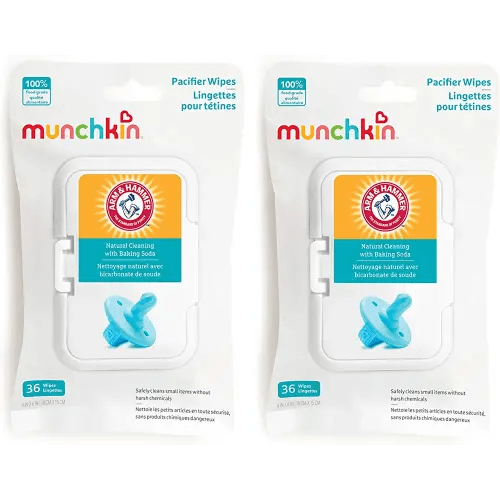 Munchkin® Arm & Hammer Pacifier Wipes - Safely Cleans Baby and Toddler Essentials, 2 Pack, 72 Wipes