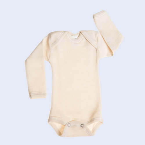 HOCOSA Organic Wool Snap-Bottom Shirt with Long Sleeves – Danish Woolen Delight