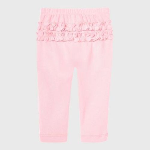 City Threads USA-Made Baby Ruffle Butt Soft Cotton Leggings | Pink - 3/6M