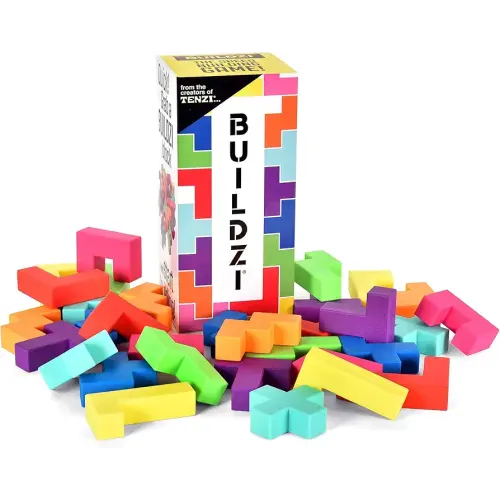 BUILDZI by TENZI - The Fast Stacking Building Block Game for The Whole Family - 2 to 4 Players Ages 6 to 96 - Plus Fun Party Games for up to 8 Players