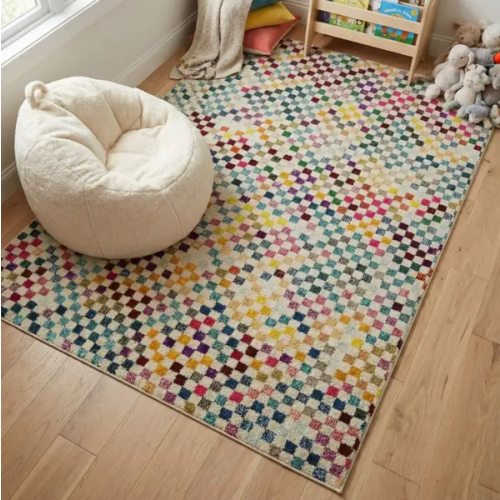 Multicolor 4' x 6' Washable Theia Rug | Rugs.com