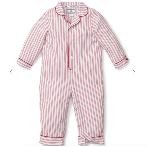 Baby's Twill Classic Romper in Antique Red Ticking