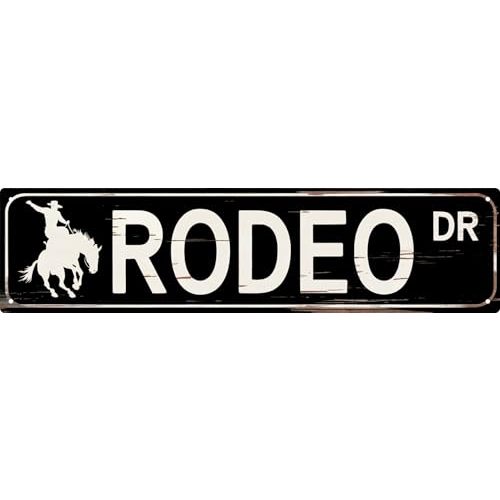 Rodeo Dr Metal Tin Sign 4x16 in Vintage Plaque For Home Restaurant Bar Cafe Garage Gift for Lovers Decor
