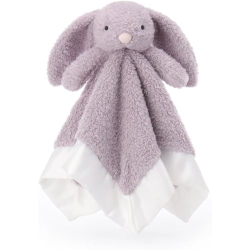 Apricot Lamb Purple Bunny Soft Loveys for Babies, Security Blanket for Baby Boy and Girl, 14x14 Inches for Infant and Toddlers